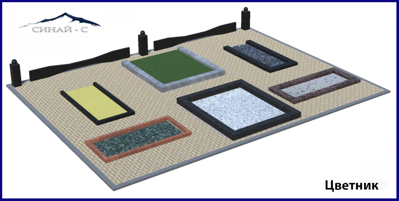 цветник на могилу в Саратове и Энгельсе. Схема.